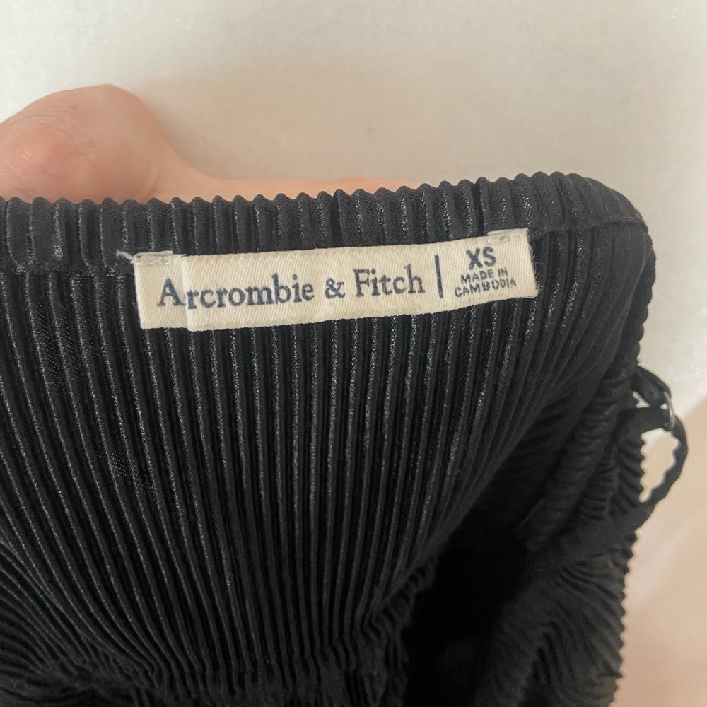 Abercrombie & Fitch pleated tie waist v neck peplum slinky tank size XS EUC - Picture 6 of 6